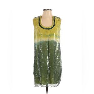 MAX STUDIO aside S green silk dress with sequins in excellent condition